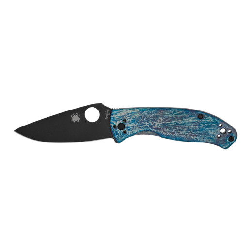 Spyderco TENACIOUS BLUE TI D2 BLACK BLADE PLAIN C122TIBLBKD2P