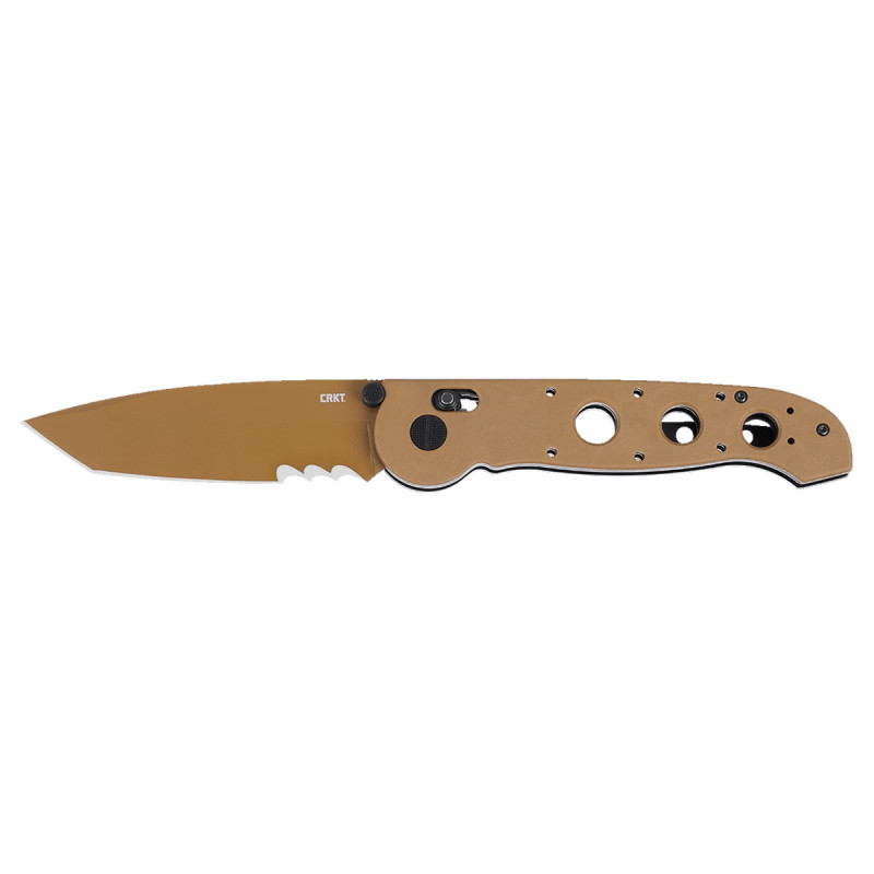 Crkt M16-X CROSSBAR LOCK DESERT TAN M16-14XD VEFF SERRATIONS
