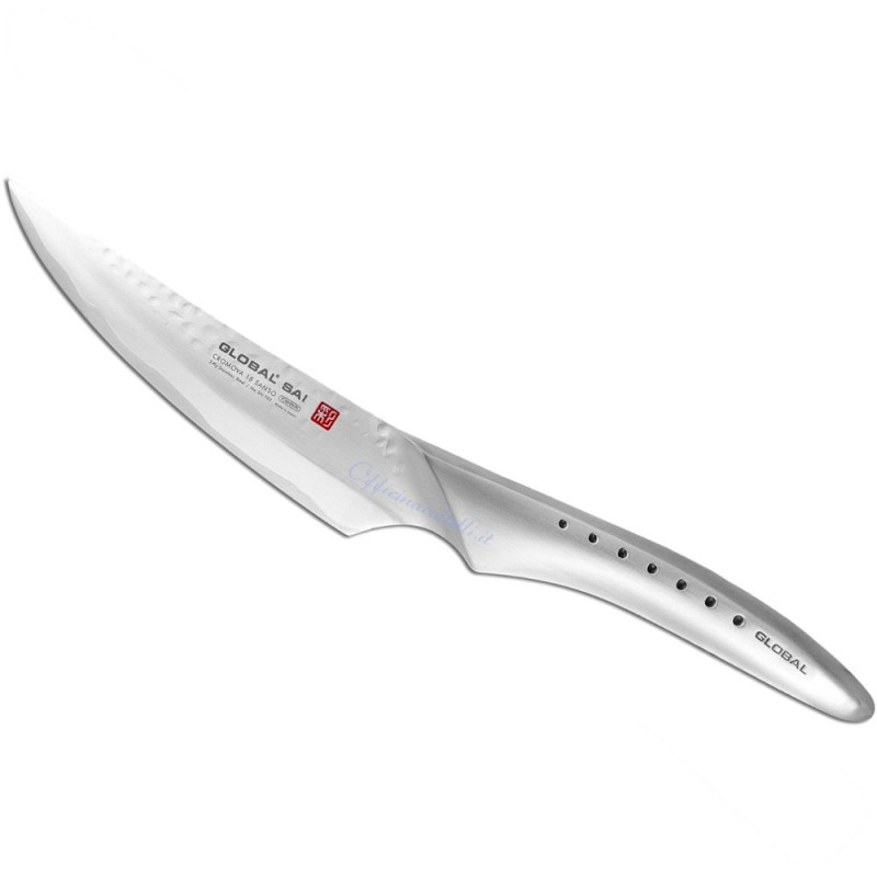 Coltello bistecca global con lama martellata