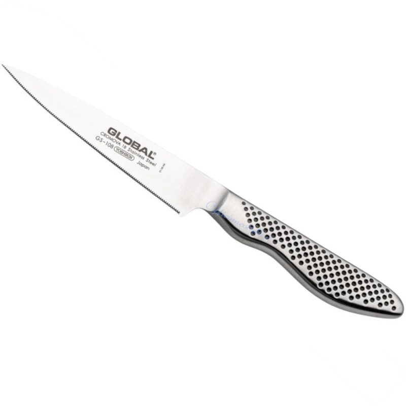 Coltello multiuso Global GS108/SE con lama zigrinata