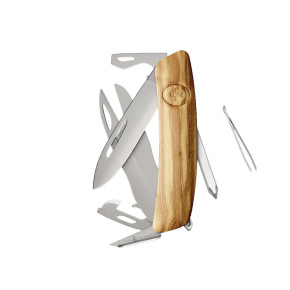 Swiza D08R AM SCISSORS Wood Olive (KNR.0126.6310)