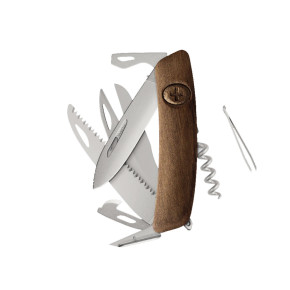 Swiza D09R AM SAW & SCISSORS Wood Walnut (KNR.0136.6300)