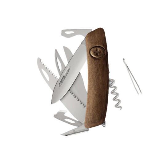Swiza D09R AM SAW & SCISSORS Wood Walnut (KNR.0136.6300)