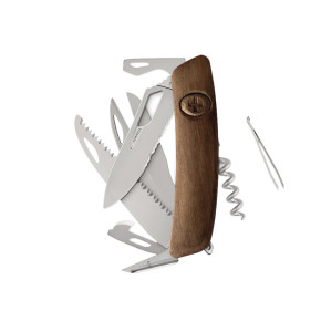 Swiza SH09TR AM SAW & SCISSORS WAVY EDGE Wood Walnut (KST.0136.6300)