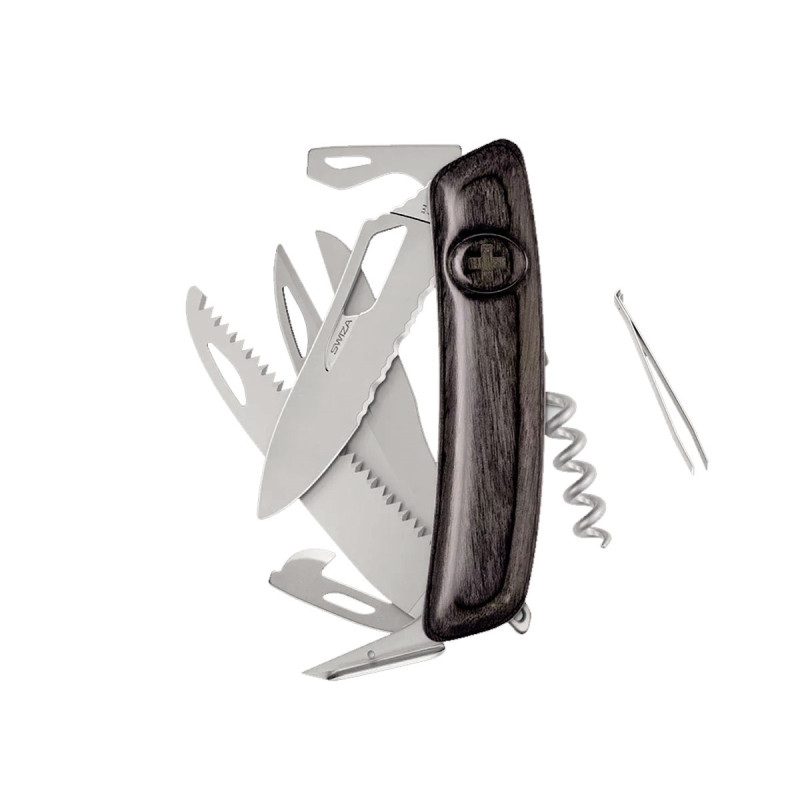 Swiza SH09TR AM SAW & SCISSORS WAVY EDGE Laminate Black (KST.0136.6510)