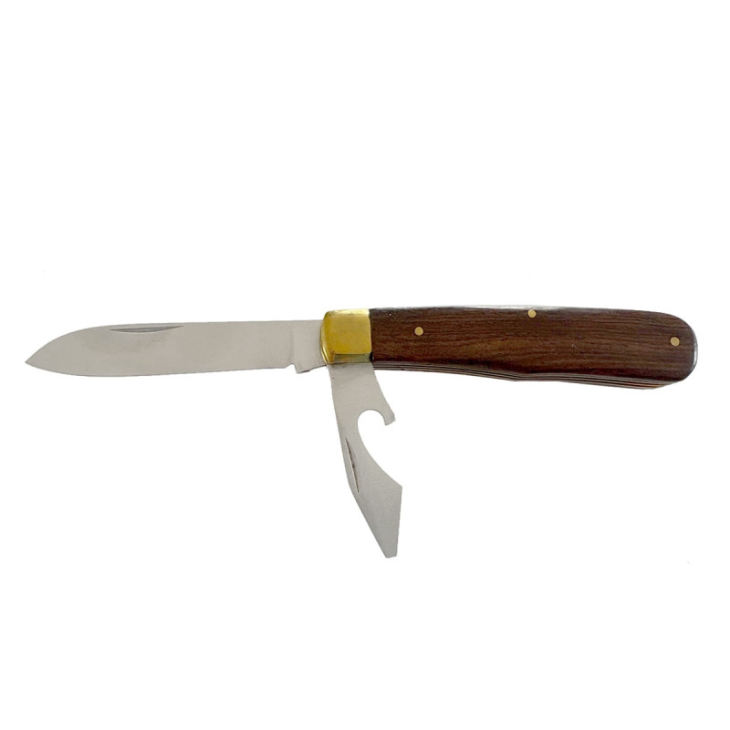 FOLDING WOOD HANDLE 2 BLADES