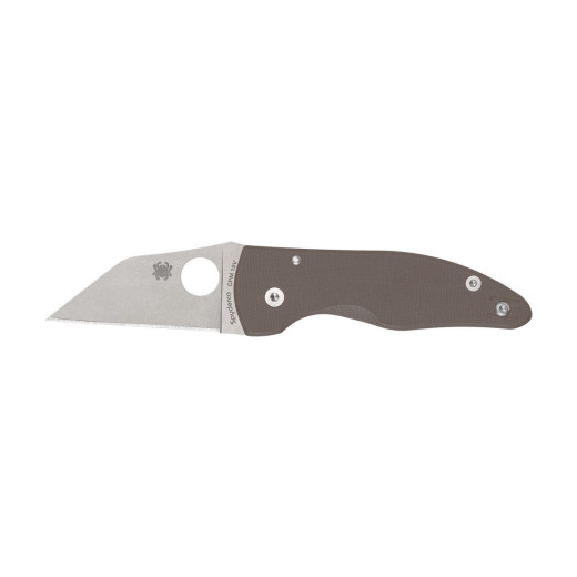 Spyderco MICROJIMBO BROWN G-10 CPM 15V PLAIN C264GPBN15V