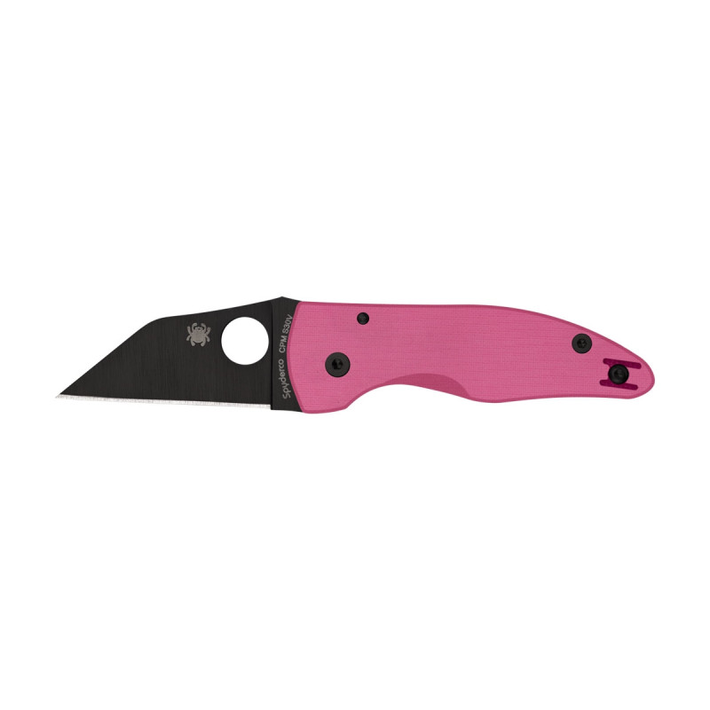 Spyderco MICROJIMBO PINK G-10 PLAIN BLACK BLADE C264GPNBKP