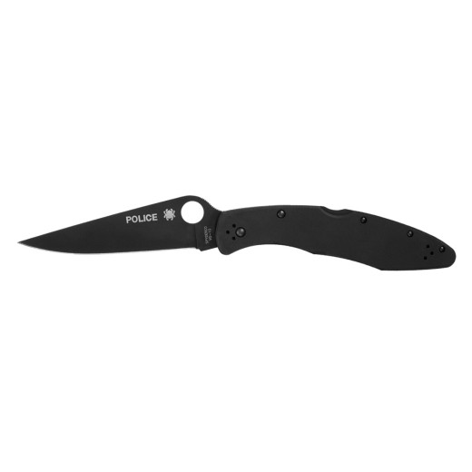 Spyderco POLICE BLACK SS BLACK BLADE PLAIN C07BKP