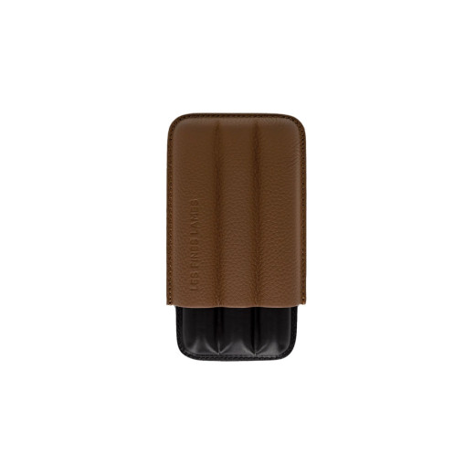 Les Fines Lames CIGAR CASE TRIO BROWN PEBBLE