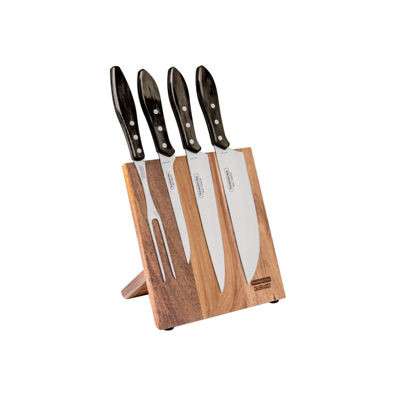 Tramontina POLYWOOD FSC SET UTENSILI BBQ SUPPORTO MAGNETICO 5 PZ 21198/981 Brown