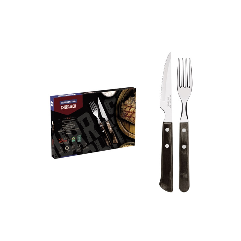 Tramontina POLYWOOD FSC SET POSATE CARNE/BBQ 12 PZ 21199/909 Brown