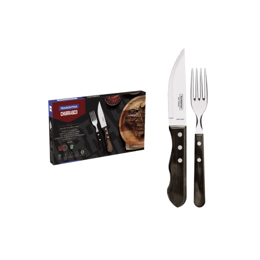 Tramontina POLYWOOD FSC SET POSATE CARNE/BBQ 12 PZ 21199/996 Brown