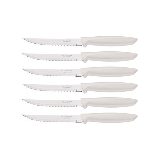 Tramontina PLENUS SET 6 PZ CARNE DENTATO (Meat Knife serr) CM.12 23498/354 White