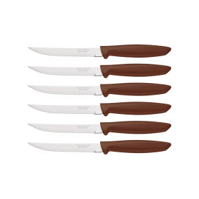 Tramontina PLENUS SET 6 PZ CARNE DENTATO (Meat Knife serr) CM.12 23498/454 Brown