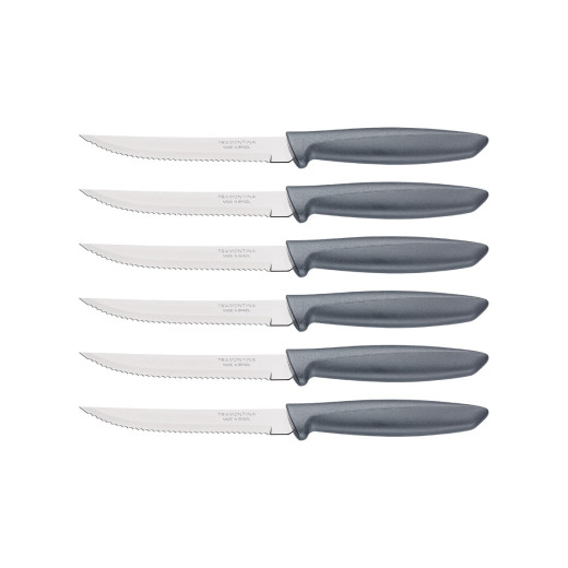 Tramontina PLENUS SET 6 PZ CARNE DENTATO (Meat Knife serr) CM.12 23498/654 Grey