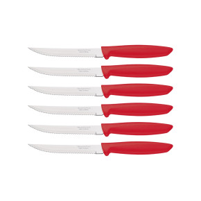 Tramontina PLENUS SET 6 PZ CARNE DENTATO (Meat Knife serr) CM.12 23498/754 Red