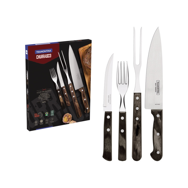 Tramontina POLYWOOD FSC SET UTENSILI E POSATE CARNE/BBQ 14 PZ 29899/211