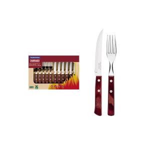 Tramontina POLYWOOD FSC SET POSATE CARNE/BBQ 12 PZ 29899/219 Red