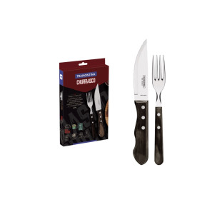 Tramontina POLYWOOD FSC SET POSATE CARNE/BBQ 4 PZ 29899/163 Brown
