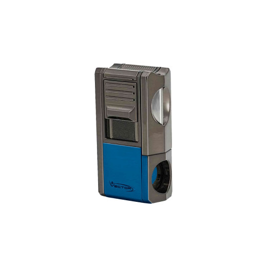 Vector ACCENDISIGARI THOR SINGLE W/ ROTATING V-CUTTER 06 Metal Blue Rubber Matte