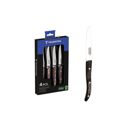 Tramontina POLYWOOD FSC SET CARNE/BBQ 4 PZ 29899/815 Brown
