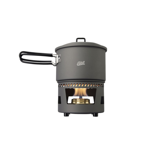 Esbit COOKSET W/ALCOHOL BURNER 1500ml Hard Anodized Aluminum (CS1500HA)