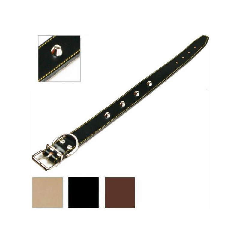 COLLARE CANI CUOIO BORCHIE mm 25 cm 51