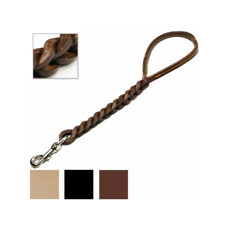 GUINZAGLIO CANI CUOIO TRECCIATO cm 45