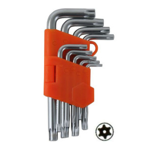 CHIAVI TORX T10/50 Pz 9 C/FORO CV CORTE ALTE 01976