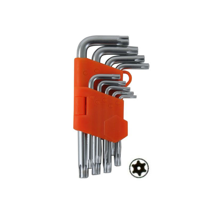CHIAVI TORX T10/50 Pz 9 C/FORO CV CORTE ALTE 01976