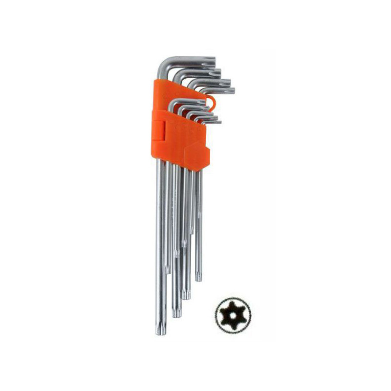 CHIAVI TORX T10/50 Pz 9 C/FORO CV LUNGH.ALTE 05326