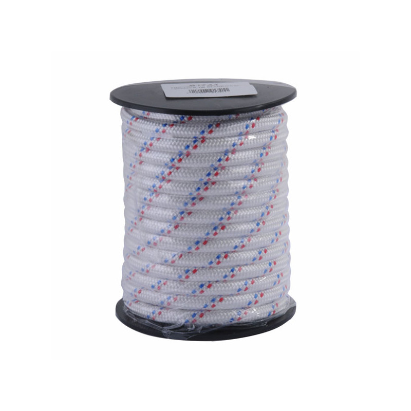TRECCIA PP mm 12 m 10 BIANCA  FILI BLU/ROSSI