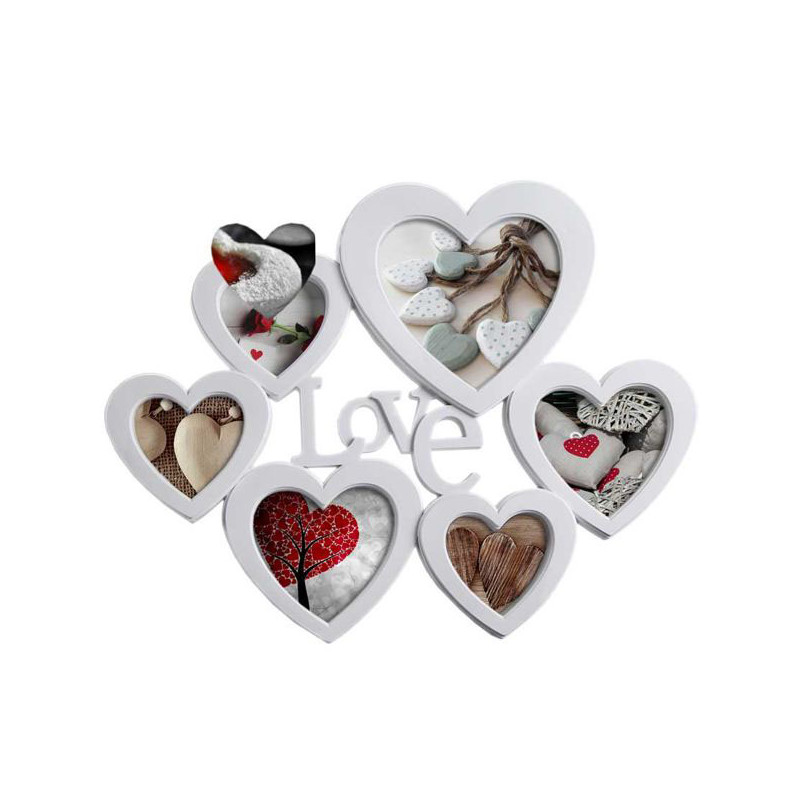 PORTAFOTO MULTIPLO CUORE LOV       cm 44x36 D&CASA