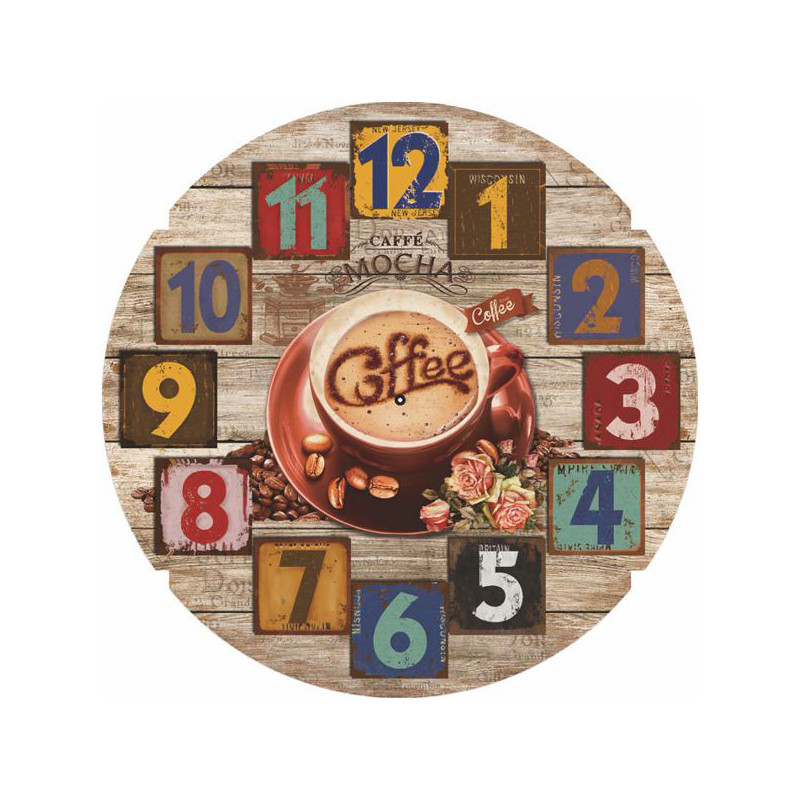 OROLOGIO MURO COFFEE PATCH      cm  30  XTRA 10886