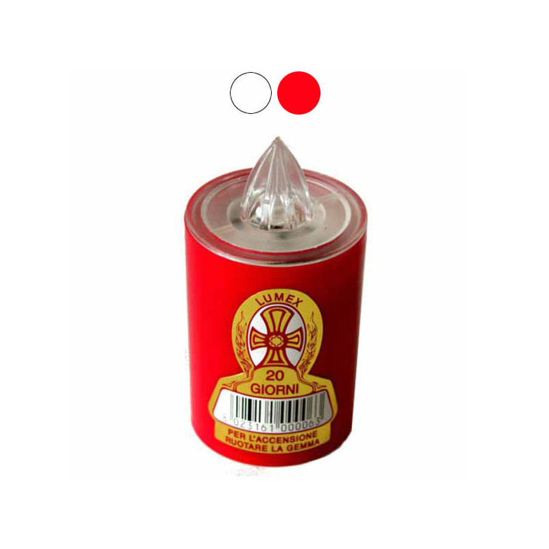 CERO VOTIVO LUMI BATTERIA gg 40  SLIM  ROSSO  ATER