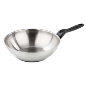 WOK INOX 1 MANICO      cm 28 INOXIDABILI BARAZZONI
