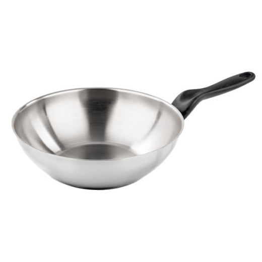 WOK INOX 1 MANICO      cm 28 INOXIDABILI BARAZZONI