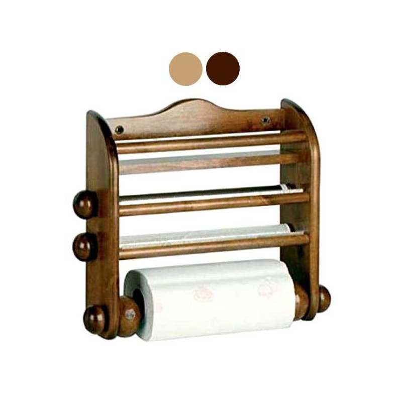 PORTAROTOLO LEGNO LUSSO ROTOLI 3 NATURALE   CALDER