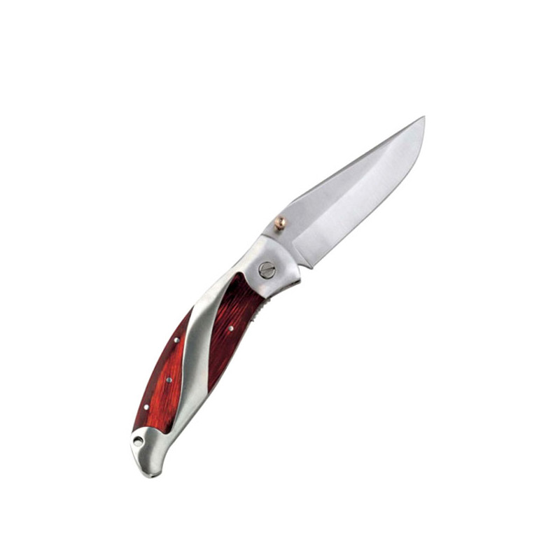 COLTELLO TASCA INOX MANICO INX/LEGNO cm 20 AUSONIA