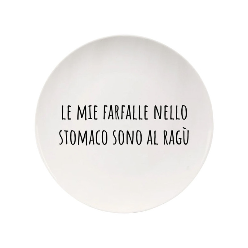 PIATTO CERAMICA PIANO FARFALLE        cm 26,5 SOOR