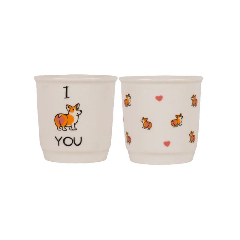 TAZZA CAFFE CERAMICA CORGIE        ml 90 Pz 2 SOOR
