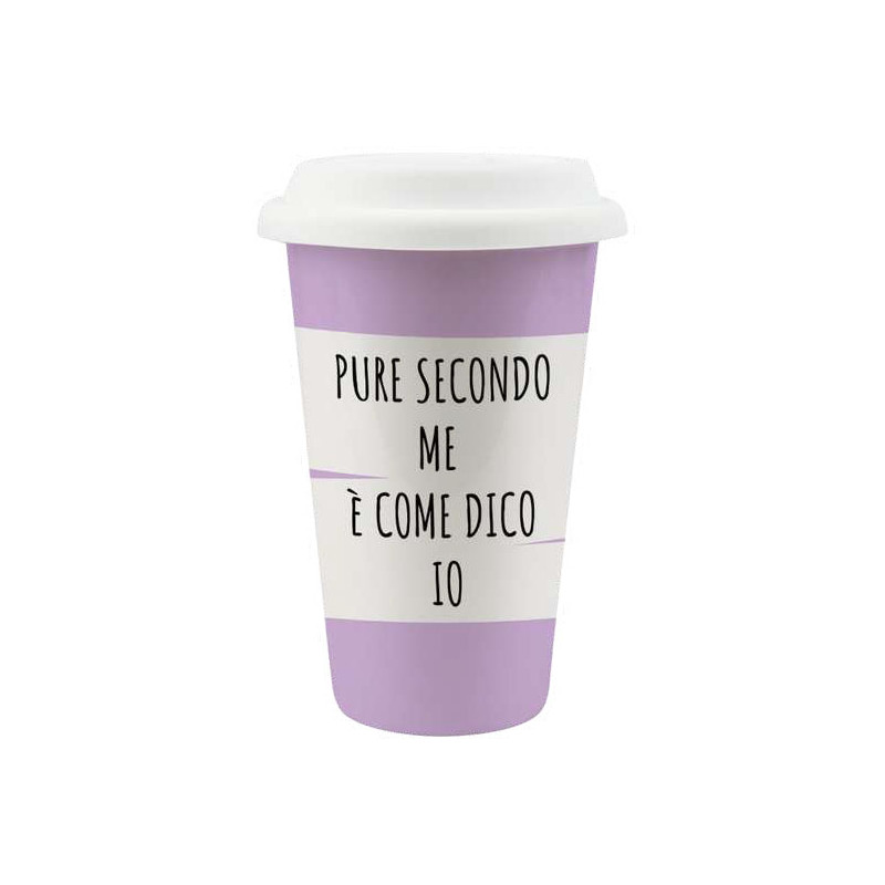 TAZZA MUG CERAMICA COPERCHIO COME DICO ml 260 SOOR