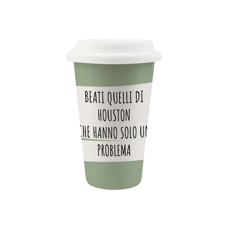 TAZZA MUG CERAMICA COPERCHIO HOUSTON   ml 260 SOOR