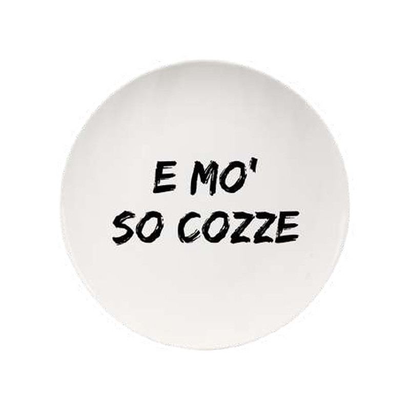 PIATTO CERAMICA PIANO MO' SO COZZE    cm 26,5 SOOR