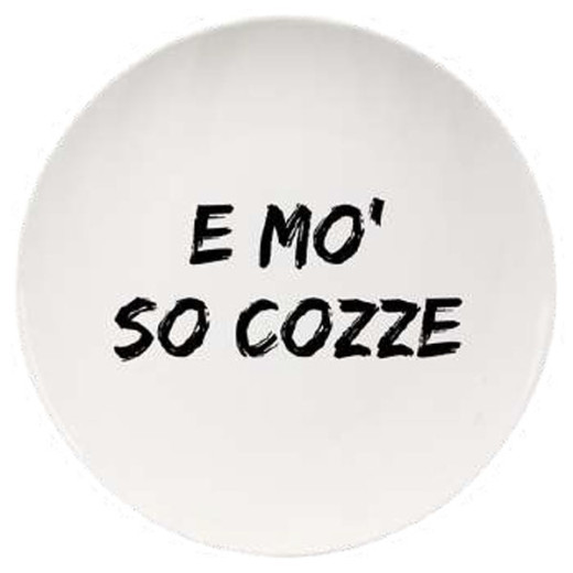 PIATTO CERAMICA PIANO MO' SO COZZE    cm 26,5 SOOR