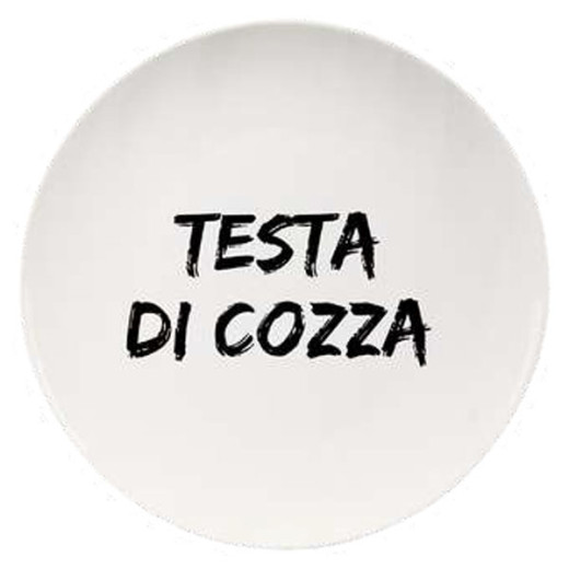 PIATTO CERAMICA PIANO TESTA DI COZZA  cm 26,5 SOOR