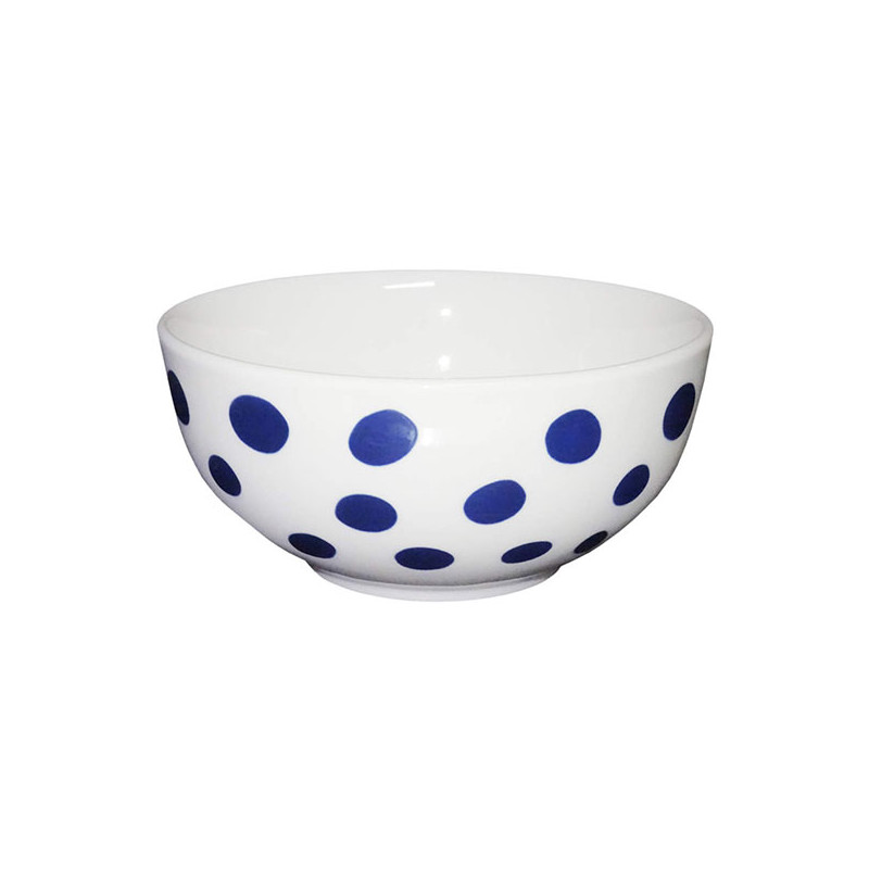 SCODELLA PORCELLANA POIS BLU      cm 15 XTRA 13389