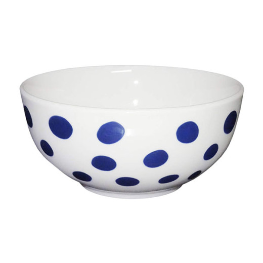 SCODELLA PORCELLANA POIS BLU      cm 15 XTRA 13389