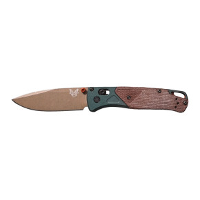 Benchmade BUGOUT 535FE-2602 TAIGA GREEN ALUMINIUM / BROWN CANVAS MICARTA